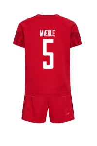 Fotbalové Dres Dánsko Joakim Maehle #5 Dětské Domácí Oblečení MS 2022 Krátký Rukáv (+ trenýrky)
